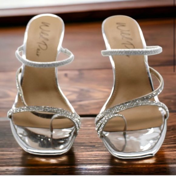 Wild Pair Shoes Womens Embellished Silver Sandals 85 Poshmark